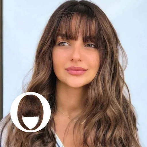 Title 5, Air Bangs Artificial Human Hair Bangs Hair Piec...