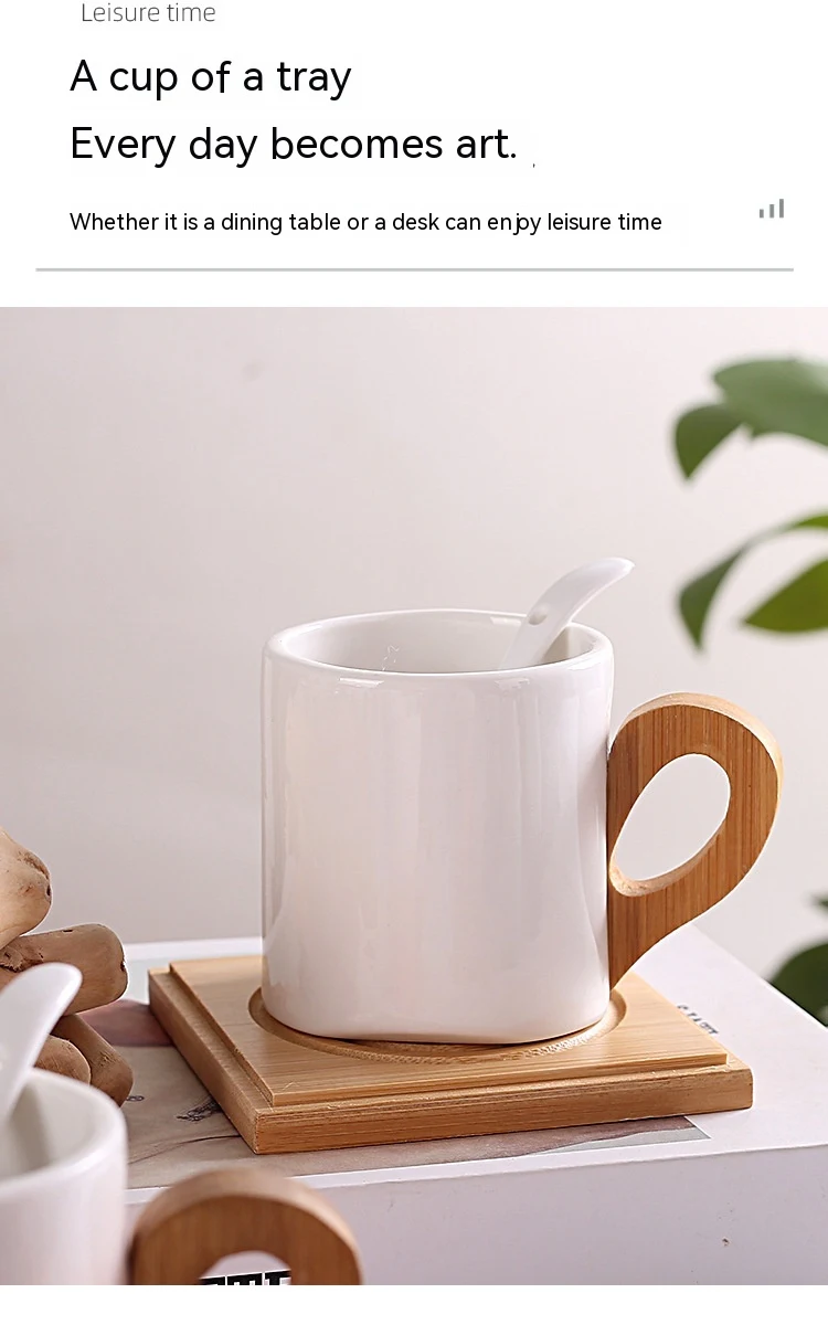 Title 3, European Creative Bamboo Handle Cup. A good-loo...