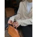 Suéter cárdigan con cremallera de solapa Nueva chaqueta de punto suelta para mujer — foto 8