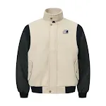 Jaqueta de uniforme de beisebol masculina, contraste de cor, patchwork e manga de couro PU. Design esportivo e moderno. — foto 8