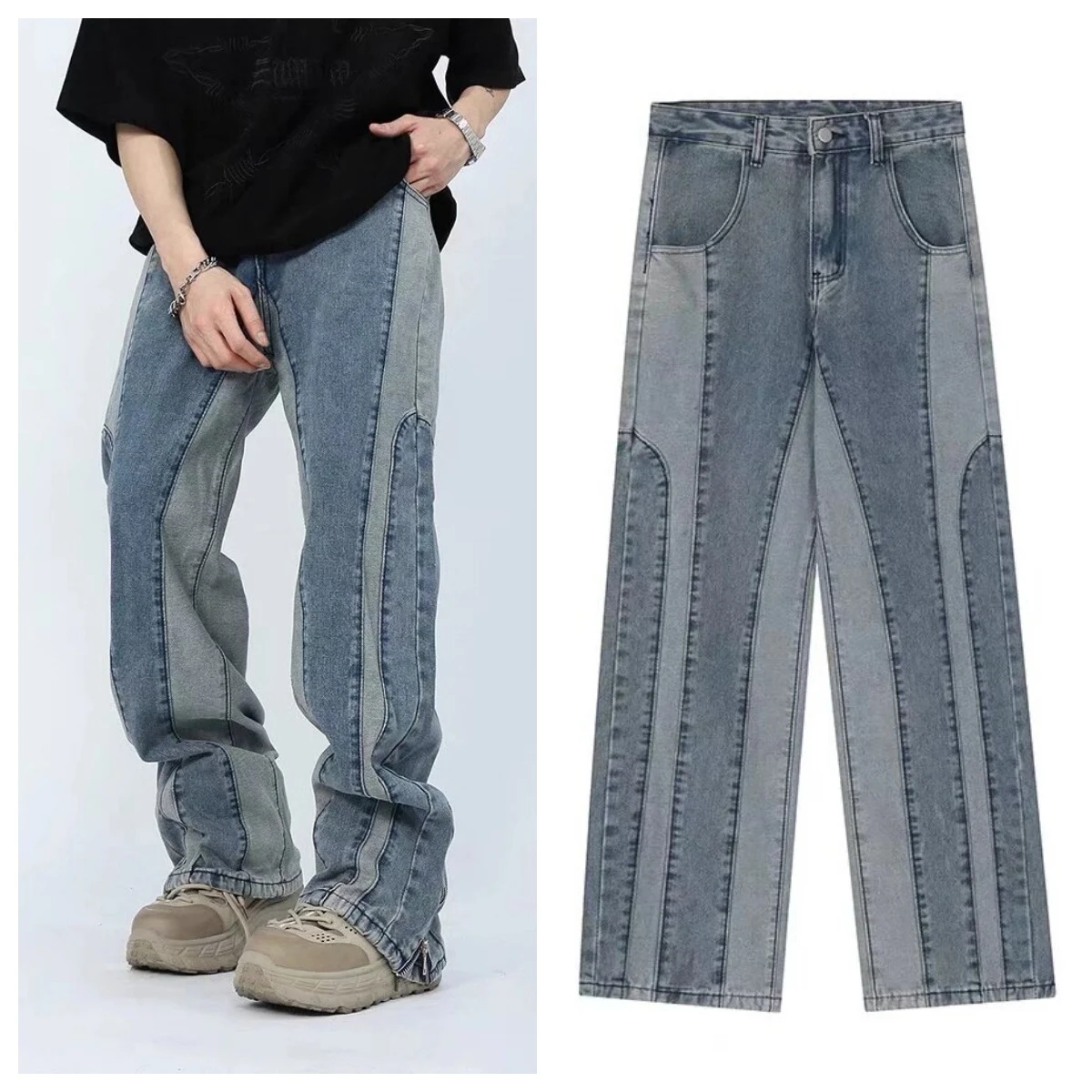 Men's slightly loose jeans for superior comfort and a relaxed style. Perfect for everyday wear, durable, and effortlessl — photo 8