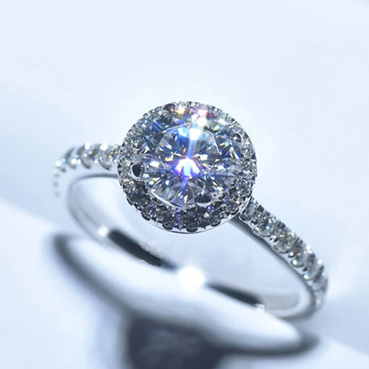 Anel de diamante Mosang com zircônia para mulheres. Brilho e sofisticação no seu dia a dia. Um anel elegante e moderno. — foto 3
