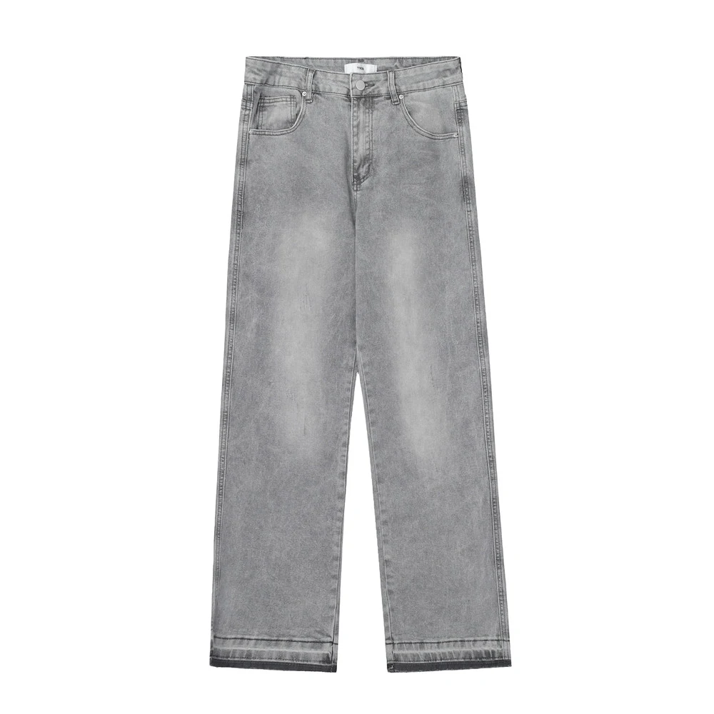 Title 7, Heren Jeans, Gewassen Vintage Look met Rauwe Zo...