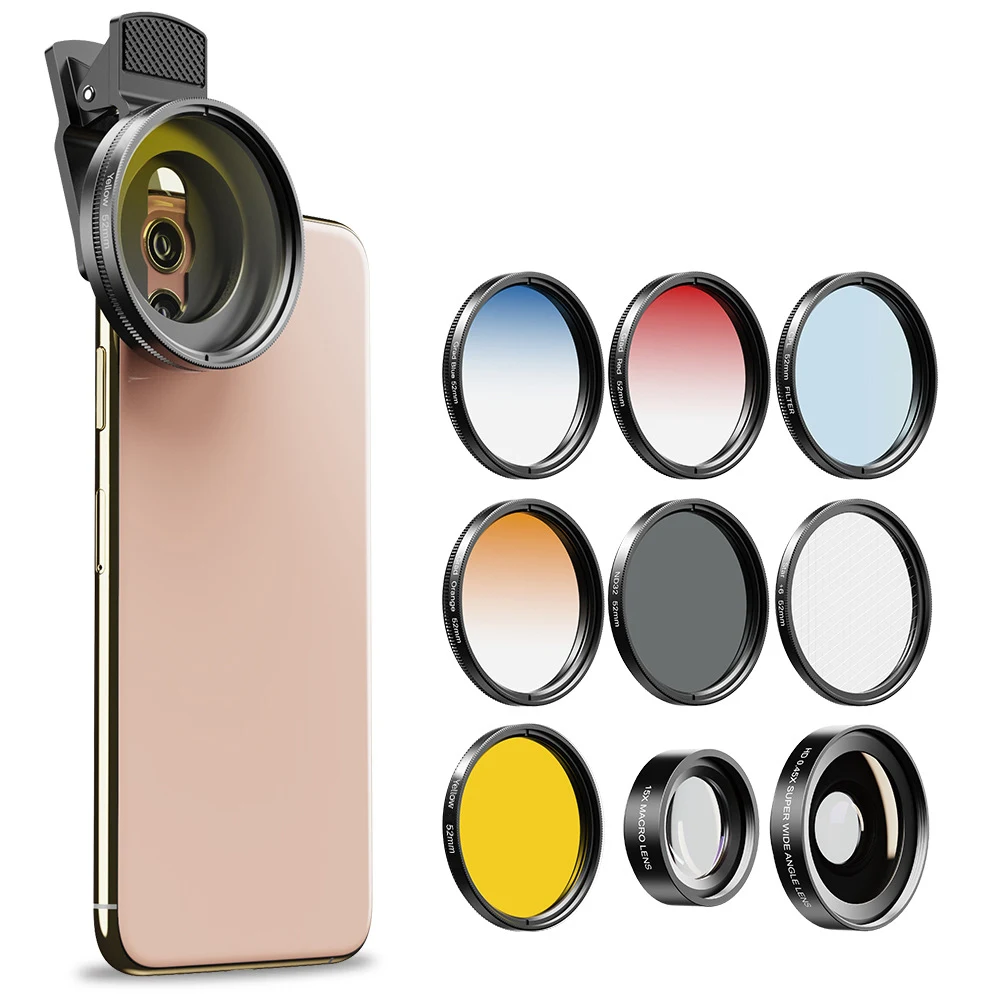 Kit Universal de Lentes para Celular 9 em 1 Câmera Única e Dupla Eleve suas fotos e vídeos a um novo nível com este conjunto versátil. — foto 13