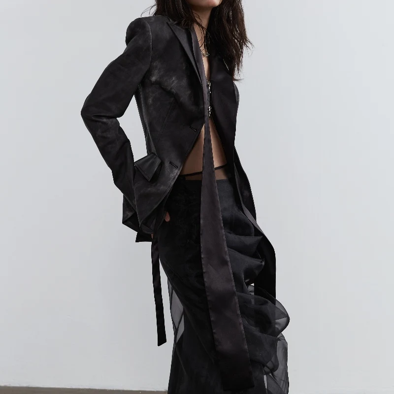 Title 6, Dark Punk Smoked Ink Dyed PU Leather Fake Two P...