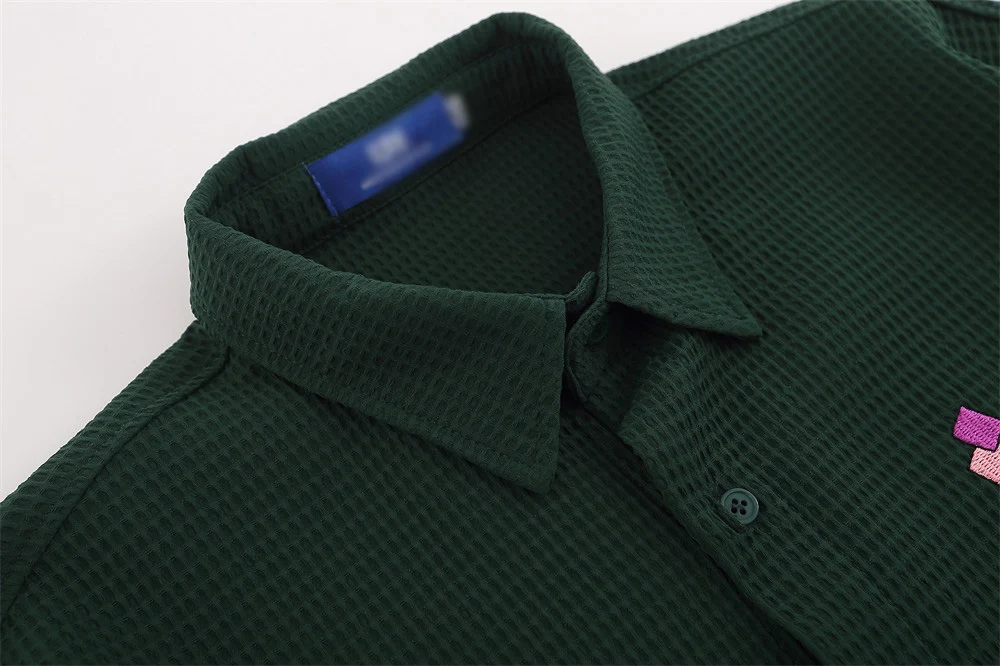 Street Fashion Japanese Bear Embroidery Long Sleeve Shirt. Comfortable and stylish for a casual look. Perfect for everyd — photo 14