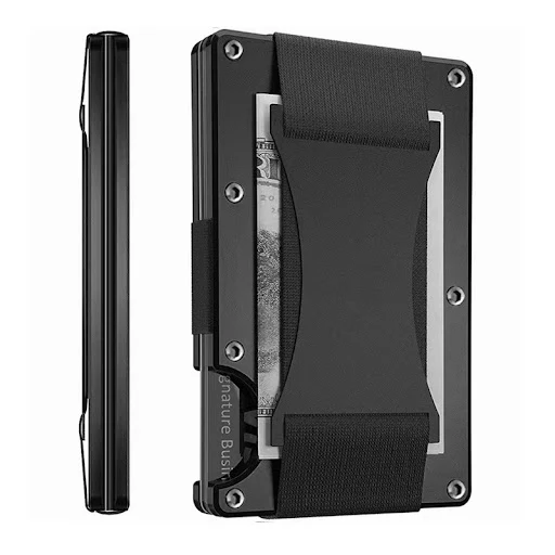 Title 7, Metal Card Wrapped Carbon Fiber Wallet RFID Ant...
