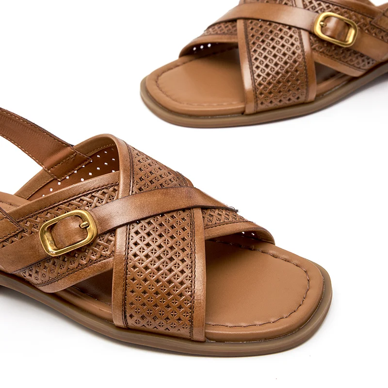 Dames Zomer Nieuwe Platte Kruisriem Mode Casual Sandalen, comfortabele sandalen voor dagelijks gebruik, ideaal voor wandelingen en zomerse uitjes, licht en stijlvol — foto 5