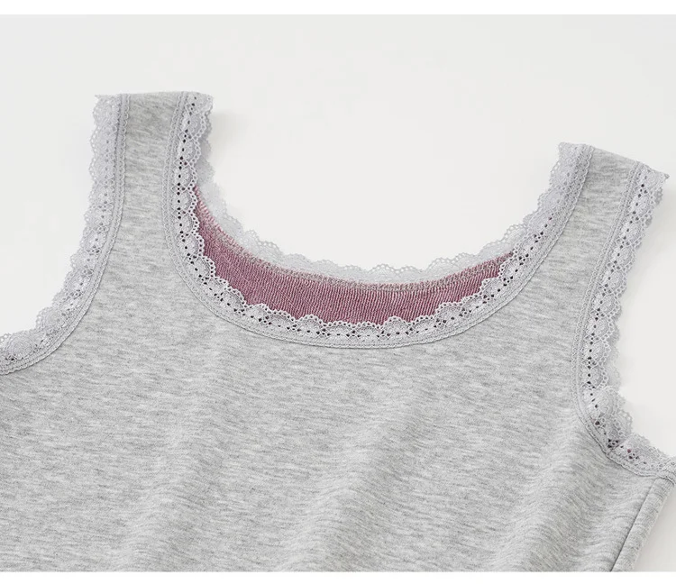 Title 9, Warm Vest Lace Round Neck Plus Velvet