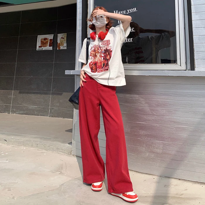 Calças Jeans Vintage Femininas Verão Cintura Alta Soltas Wide Leg Personalidade Conforto e Estilo para o Seu Verão — foto 5