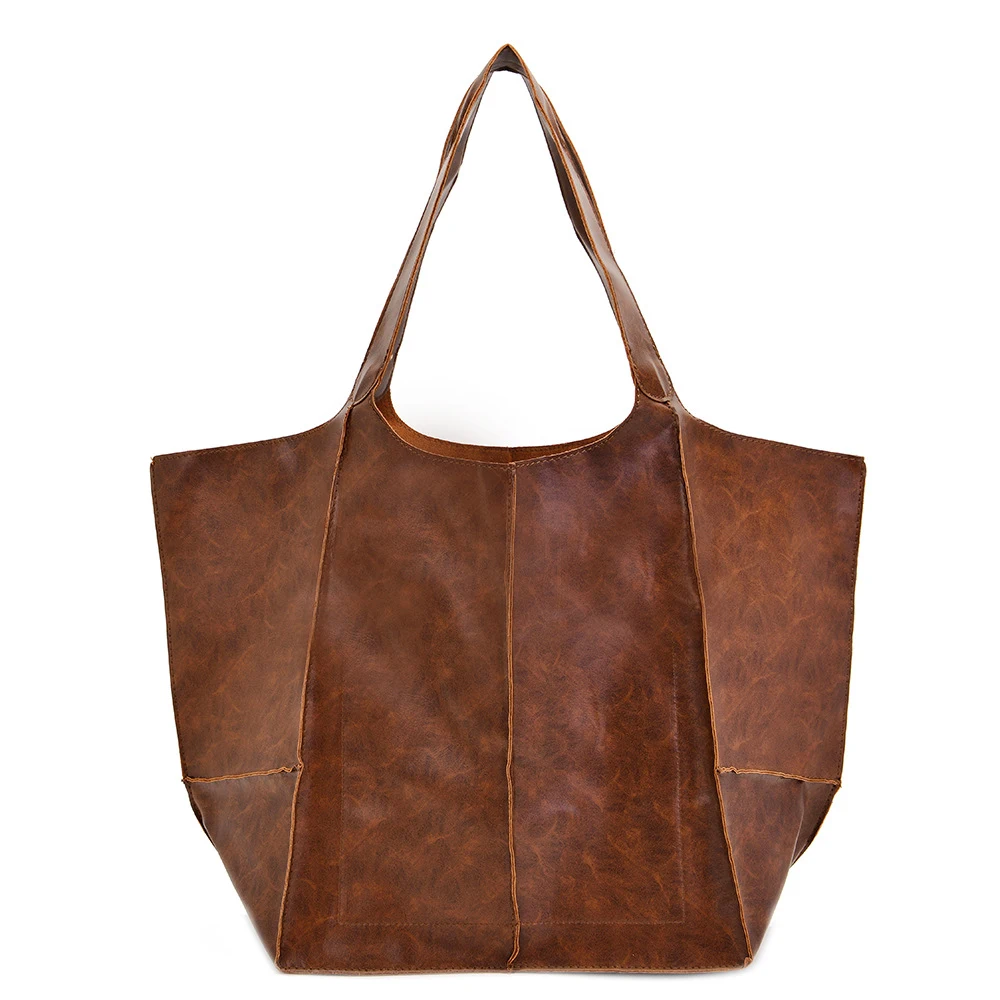 Title 12, Damen Vintage Ölwachs Leder Schulterhandtasche ...