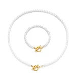 Conjunto de pulseira e colar de pérolas. Adicione elegância ao seu visual. Ideal para eventos especiais, realça sua beleza com sofisticação. — foto 1