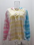 Moletom casual tie-dye gradiente com decote em V e manga comprida com capuz — foto 1