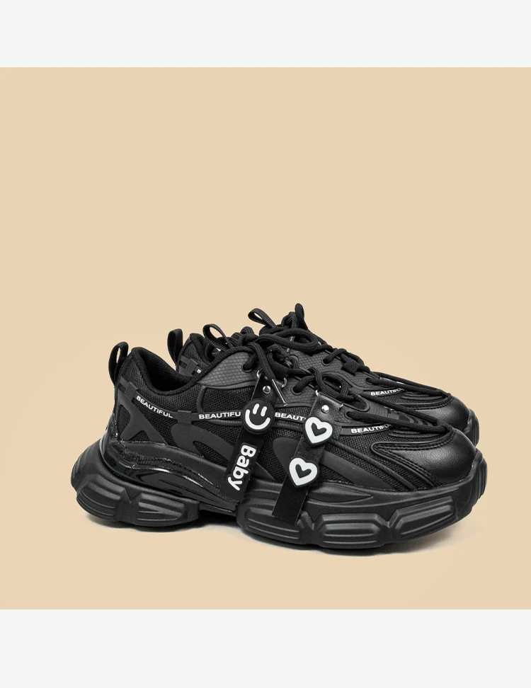 Black Daddy Women's Platform Sports Casual Shoes Comfortable Everyday Wear Stylish Design Modern Look Perfect for Active — photo 5