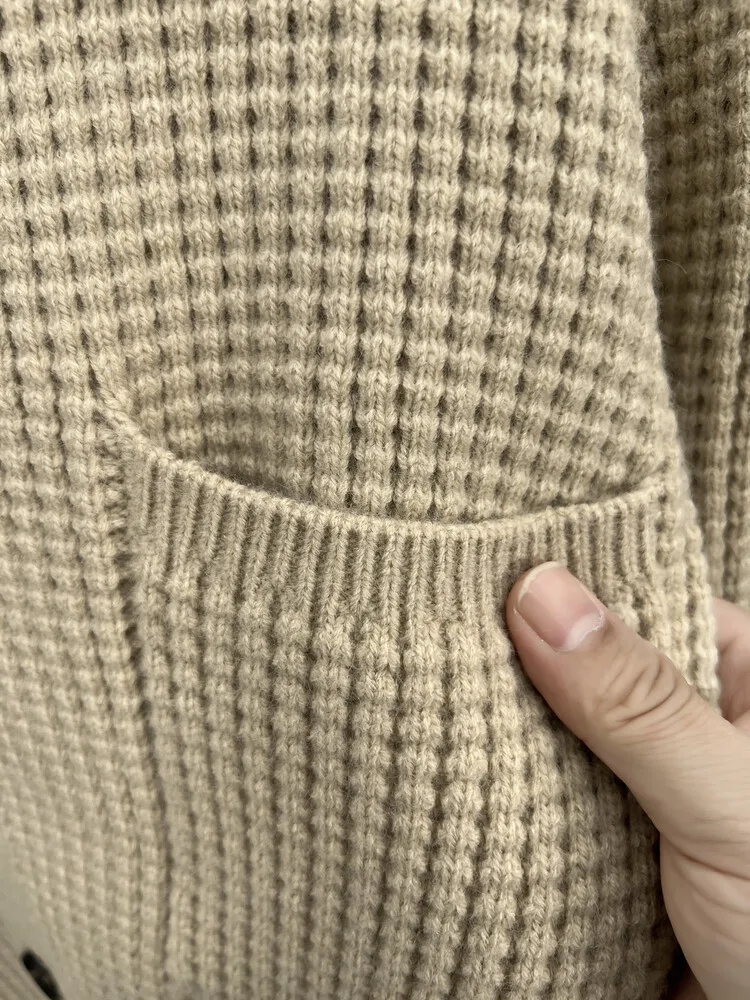 Title 19, Mens Twist Jacquard Lapel Sweater Cardigan, Au...