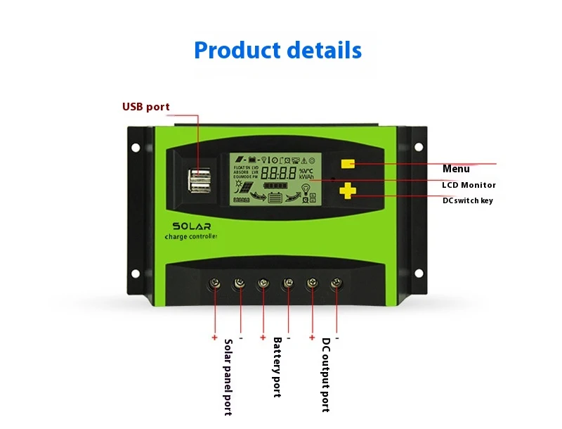 Title 5, Solar Controller 12v24v 20A-60A for Photovoltai...