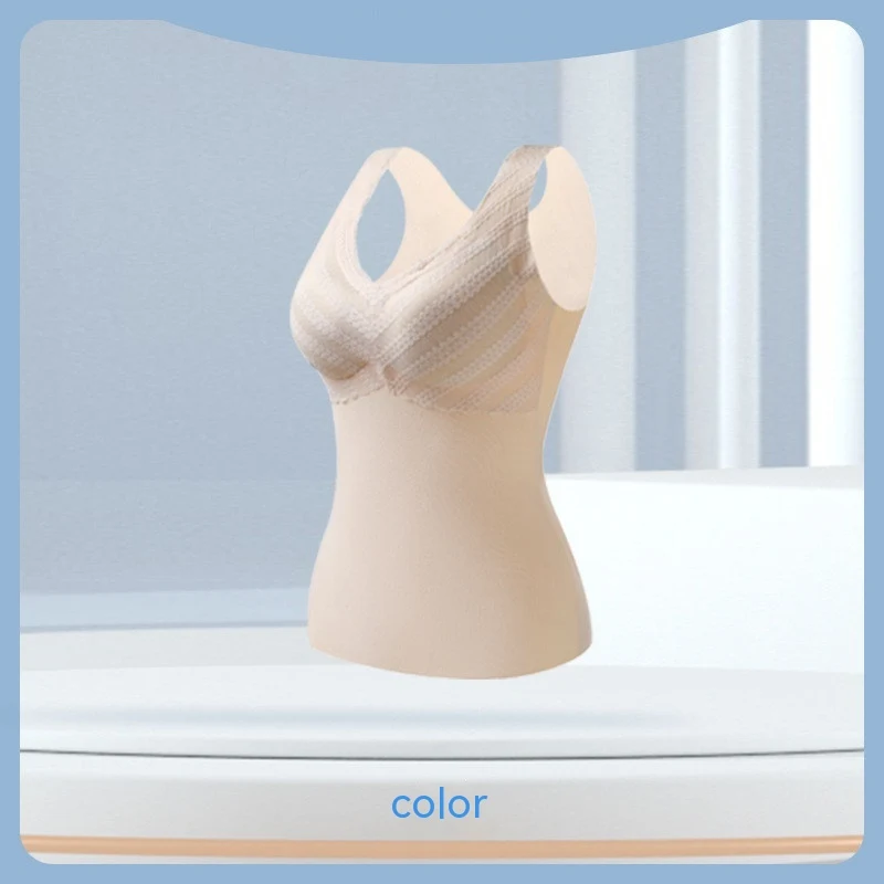 Women's Fashion Seamless Lace V-Neck Warm Underwear With Chest Pad provides warmth and comfort, perfect for layering dur — photo 2