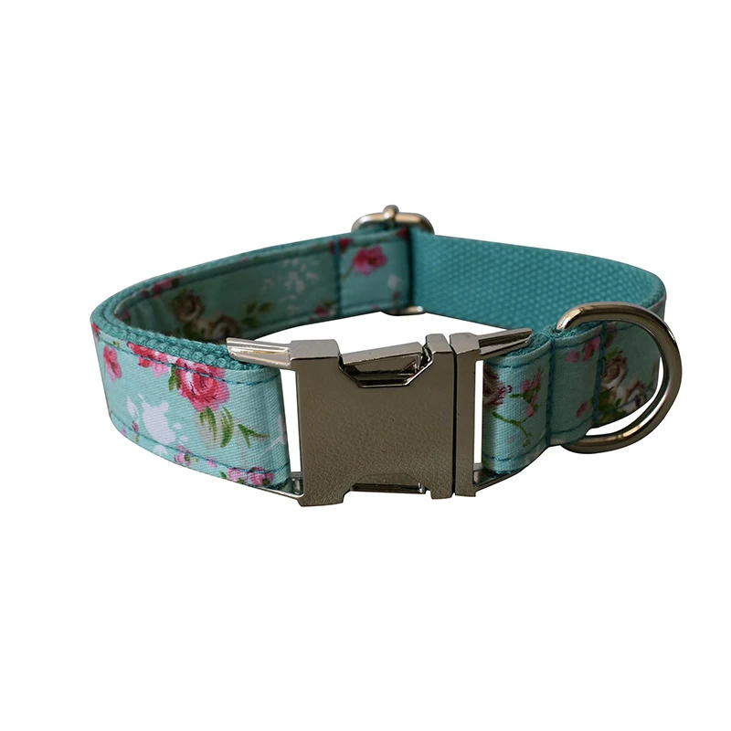 Green Rose Dog Collar and Leash Set. This pet collar ensures comfort and safety. Enjoy peaceful and stylish walks with y — photo 6