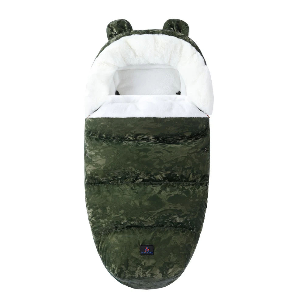 Saco de dormir de bebê para inverno, grosso, fleece quente, carrinho, gola de pele, anti-chute recém-nascido, ideal para passeio e sono — foto 23