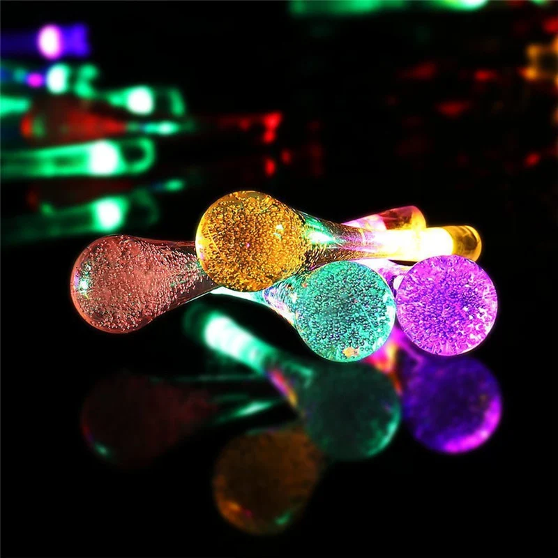 LED Outdoor Water Drops Solar Lamp String Lights, Waterproof Garden Garland for Parties, Christmas and Holiday Decoratio — photo 6