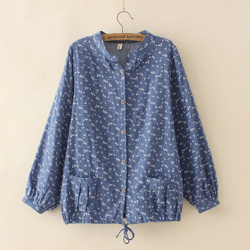 Title 5, Floral V-neck Long-sleeved Shirt Top