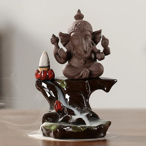 Title 1, New Indian Elephant God Backflow Incense Burner...