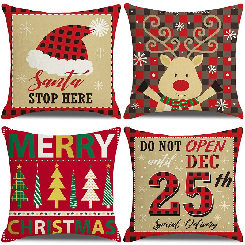 Sofa Living Room Christmas Pillow Cover Combination Create a festive and cozy Christmas atmosphere in your living room w — photo 4
