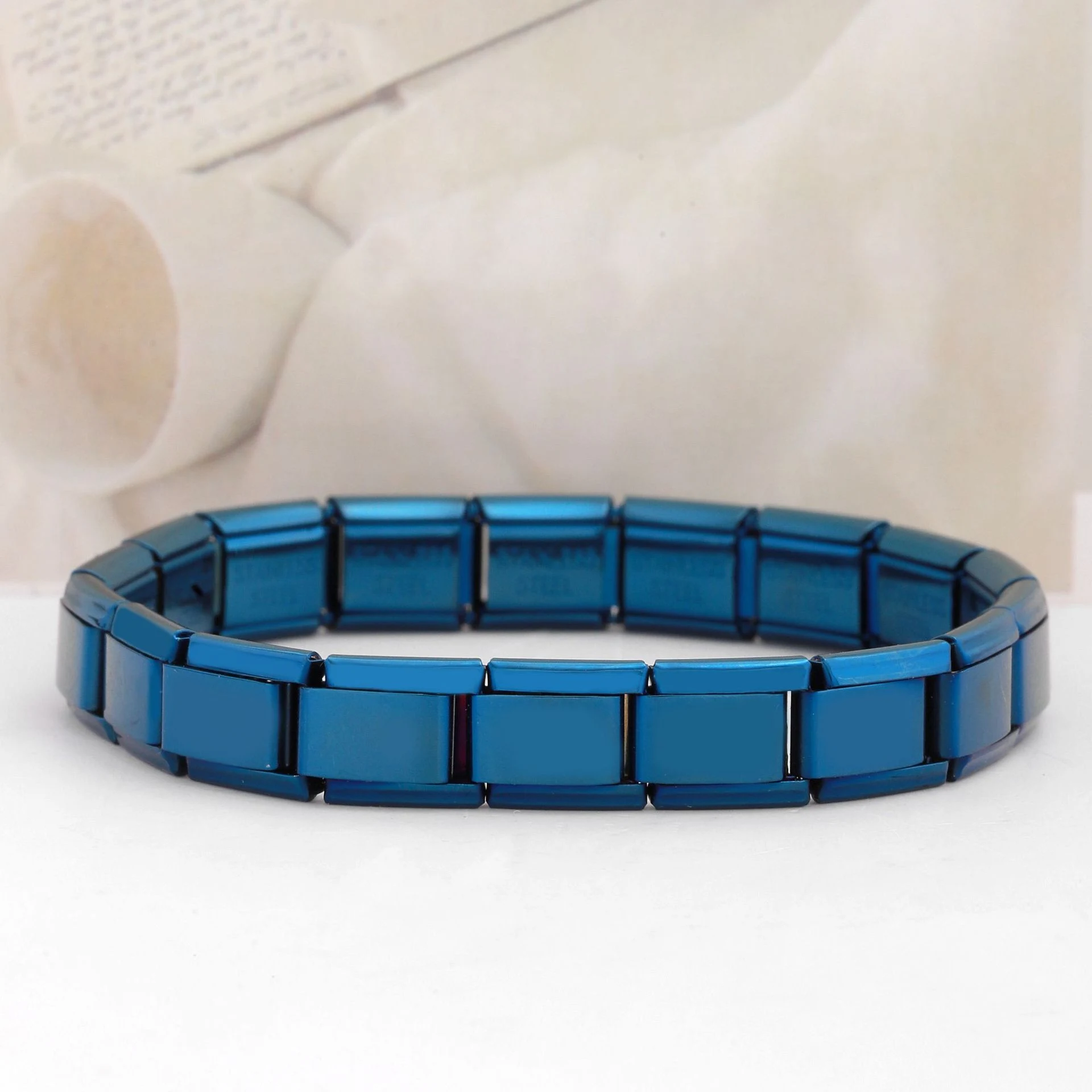 Pulseira elástica italiana feminina de 9mm, mix de aço inoxidável DIY, acessórios de moda juvenil, crie seu estilo único e moderno. — foto 30