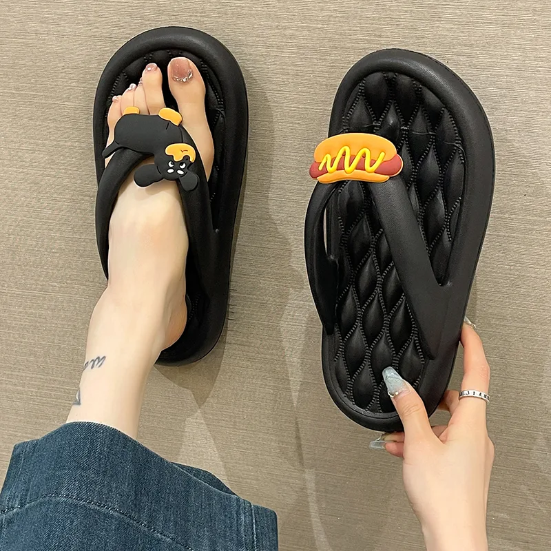 Women's Summer Cute Sausage Dog Beach Non-slip Soft Bottom Flip-flops, perfect for outdoor wear and comfortable beach da — photo 11