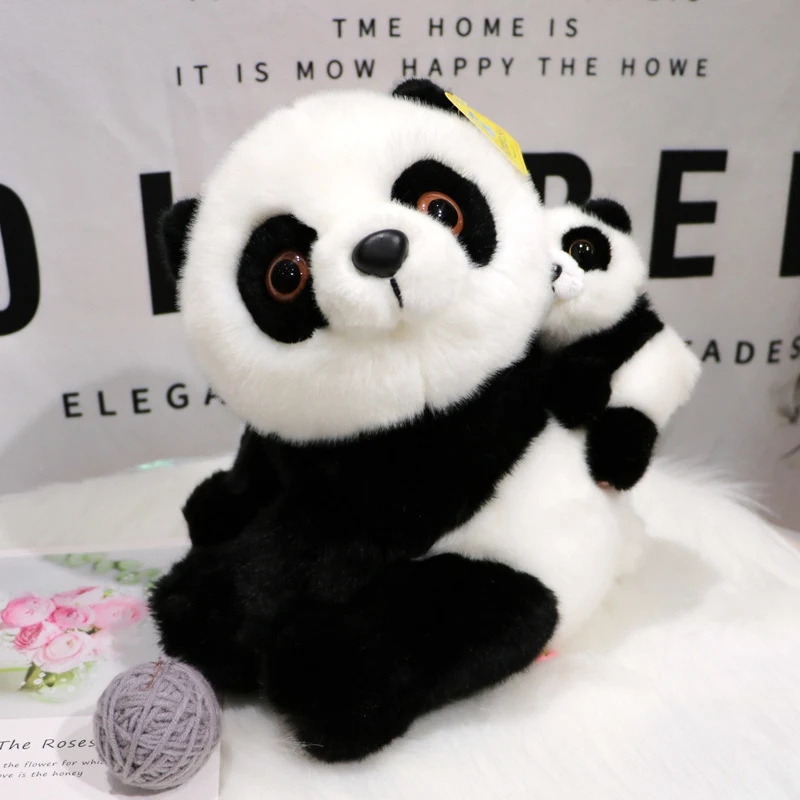 Simulation mother and child panda doll, soft and realistic. Great for role play, learning, and providing comforting comp — photo 7