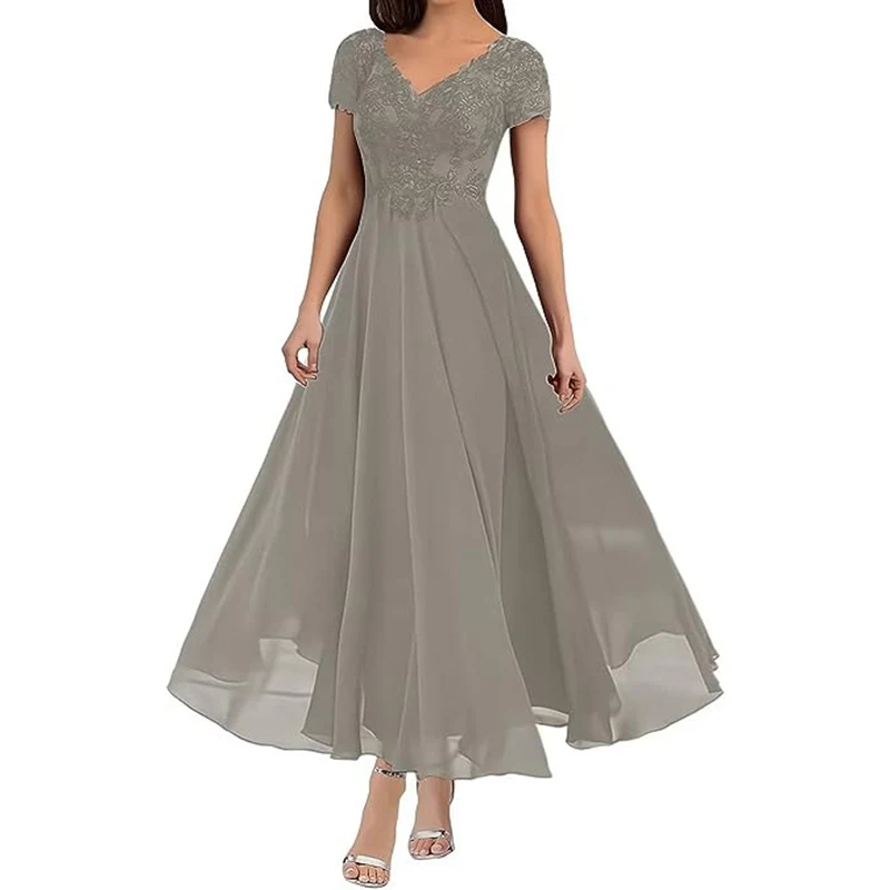 New Short Sleeve Long Evening Dress — photo 6