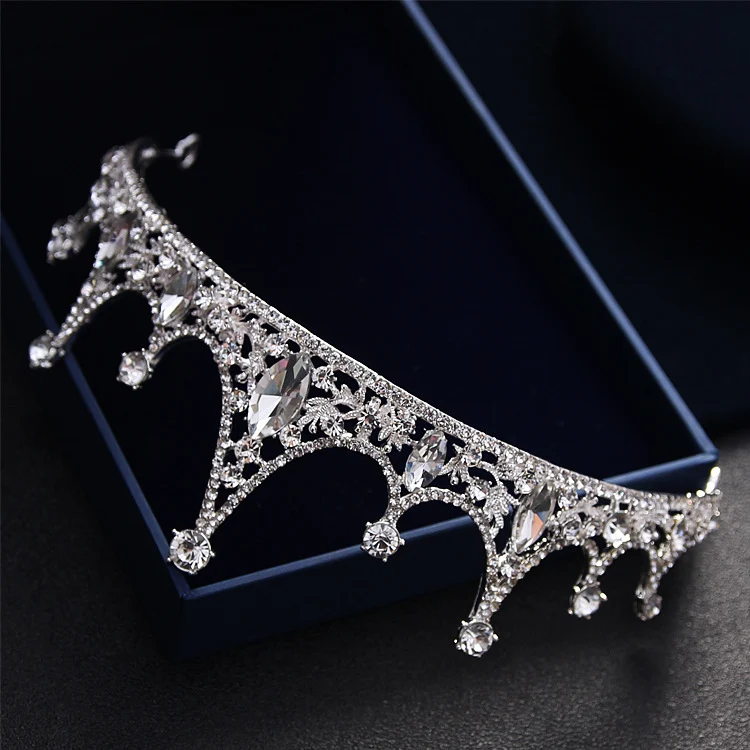 Tiara de casamento coreana Princesa Noiva Coroa de Diamante Joias Acessórios de cabelo Coroa da Rainha Brilhante — foto 4