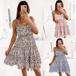 Europese en Amerikaanse zomerjurk met kleine digitale bloemenprint, een slip dress voor de lente en zomer, lichtgewicht en comfortabel, ideaal voor warm weer. — foto 3