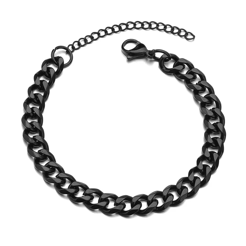 Pulseira masculina ajustável de aço titânio Miami Cuban com moagem de seis lados. Resistente, elegante e perfeita para uso diário. — foto 4