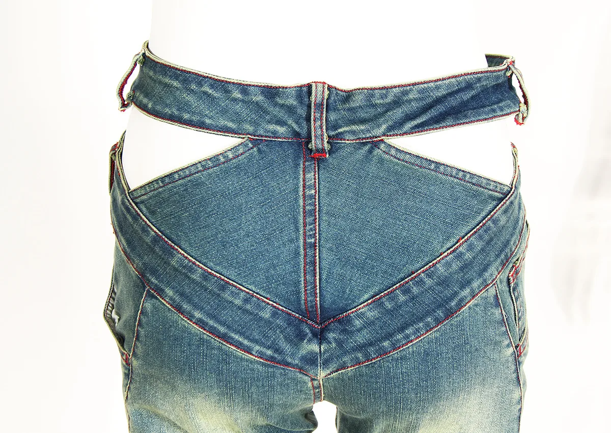 Title 11, Jeans a zampa donna, vita alta, slim fit, con d...