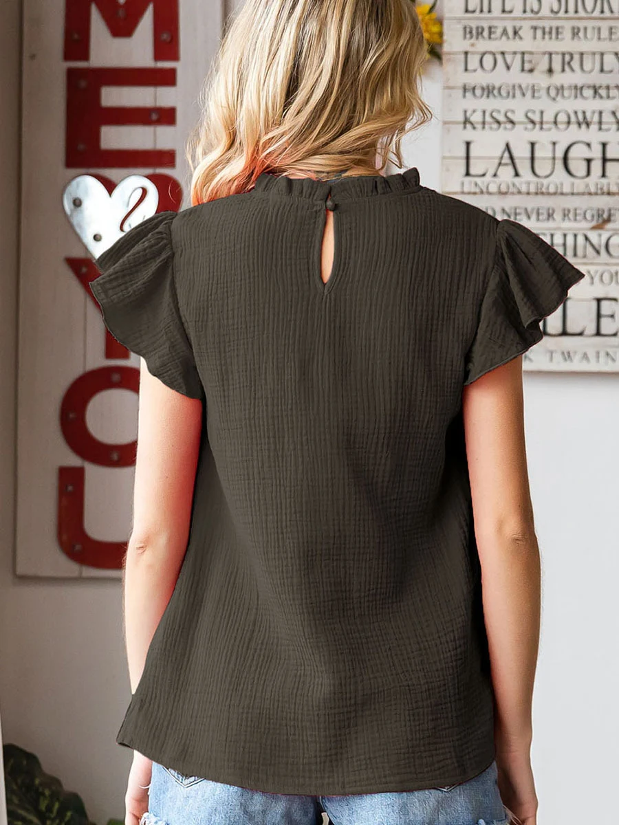 Rose Sleeved Round Neck Women's Top Shirt Comfortable Stylish Top for Women Perfect for Everyday Wear and Special Occasi — photo 6