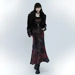 Ghost Girl Black Red Velvet Fishtail Dress — photo 1