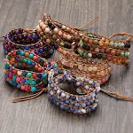 Pulseira multicamadas tecida à mão com pedra natural, um acessório elegante e duradouro para realçar seu estilo. — foto 7