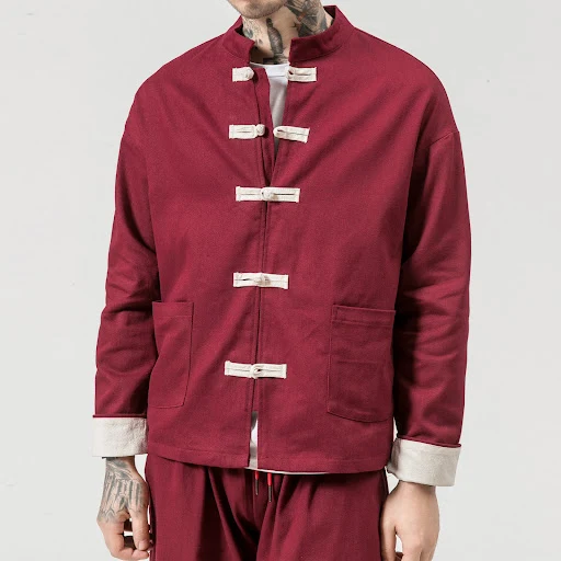 Title 3, New disc buckle cotton and linen mens casual j...