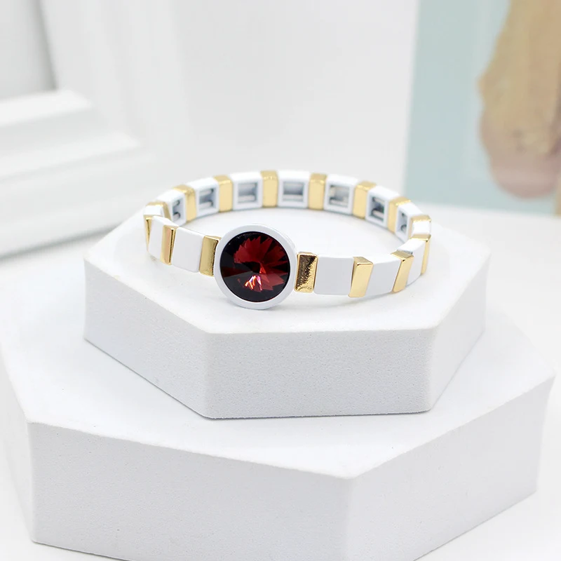 Pulseira de Esmalte com Pedra de Cristal e Cordão Elástico Relógio – Elegância e Praticidade. Conforto e Estilo para Todas as Ocasiões. — foto 7