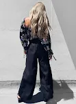 Women's Floral Flared Sleeve Tie Pleated Cropped Crop Top. Stylish and versatile top, perfect for creating chic outfits. — photo 5