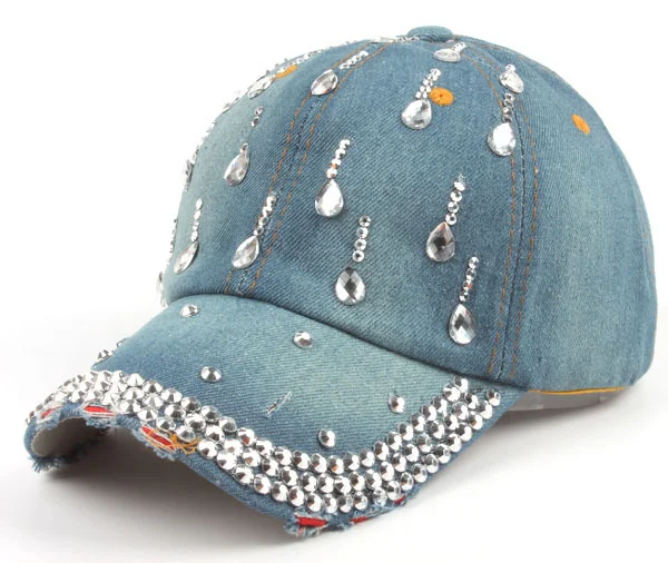 Raindrops With Diamonds And Diamonds Fashion Outdoor Baseball Cap offers a stylish design with diamonds, perfect for sun — photo 2