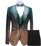 Abito da uomo con paillettes, completo tre pezzi per eventi speciali. Raffinato ed elegante per serate di gala e feste indimenticabili. — foto 13