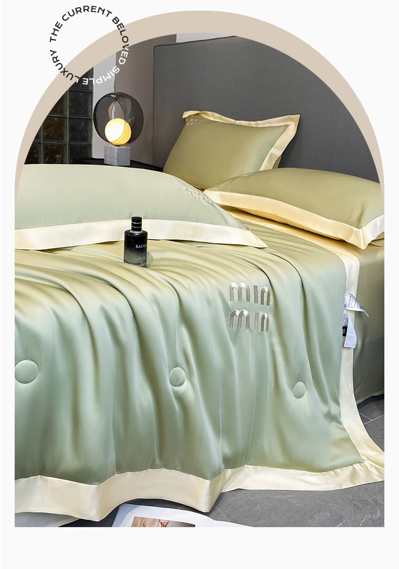 Title 5, Washed Silk Embroidery Air Conditioner Quilt Fo...