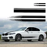 Car body beltline stickers, side skirt stripes, machine covers and rearview mirror covers for a stylish and protected ca — photo 4