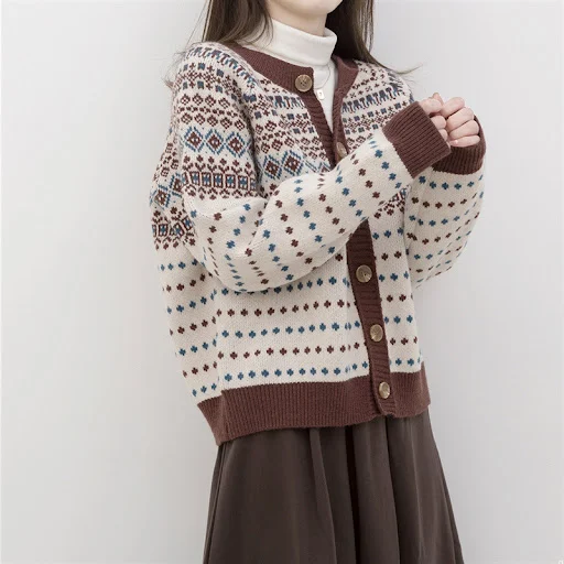 Title 6, Spring And Autumn Knitted Cardigan Jacket Ladie...