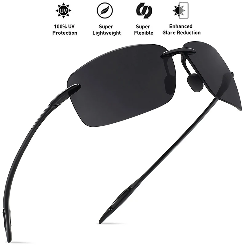 Men's Lightweight Rimless TR90 Sunglasses. Experience ultimate comfort, UV protection, and a sleek design. Perfect for a — photo 2