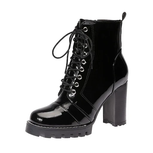 Title 2, Womens High-Heeled Round Toe Thick-Heeled Plat...