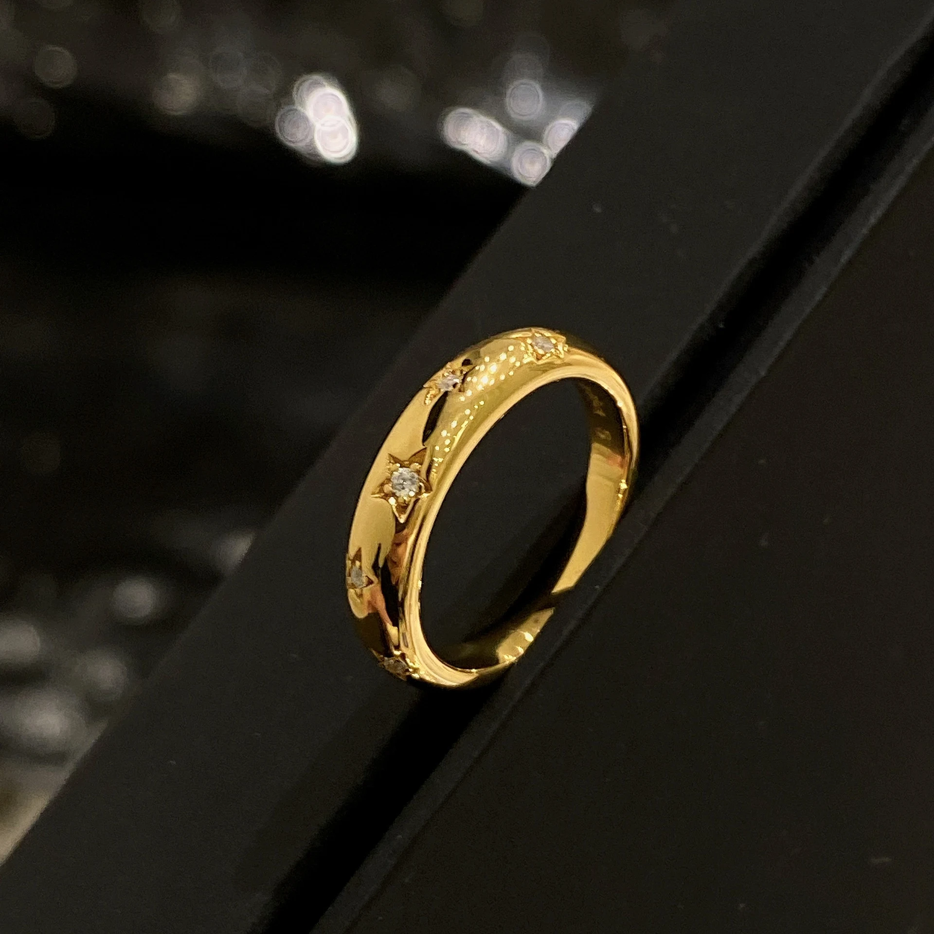 Anel de casal Fashion Eight Stars 925 prata esterlina, um símbolo elegante de união e amor para casais modernos. — foto 6