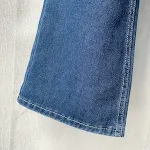 Calças jeans femininas de cintura alta azuis retrô francesas novas, confortáveis, design elegante, perfeitas para um visual vintage e estiloso. — foto 22